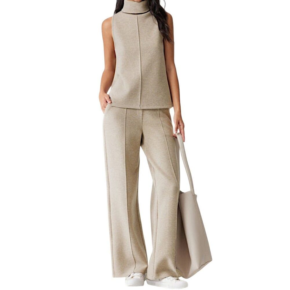 OGL FuzzLuxe Set Cozy Wool Blend Pants & Turtleneck Outfit Petite Large